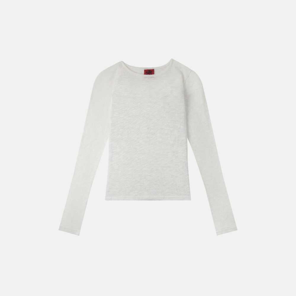 Alternative view of Áo Thun Ôm Cotton Dài Tay Nữ | Slanted Shoulder LS