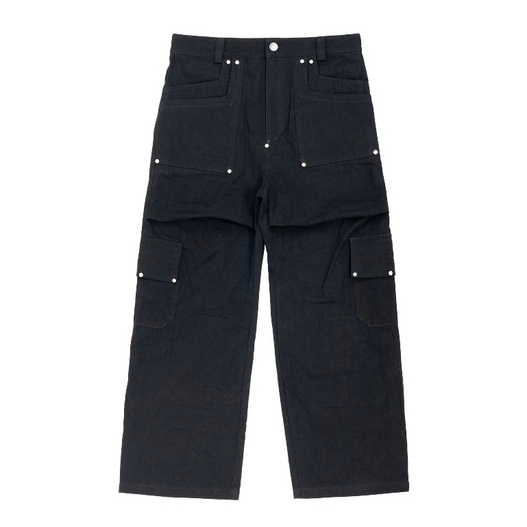 Quần Jeans Túi Hộp Unisex | DP BLACK CARGO PANTS