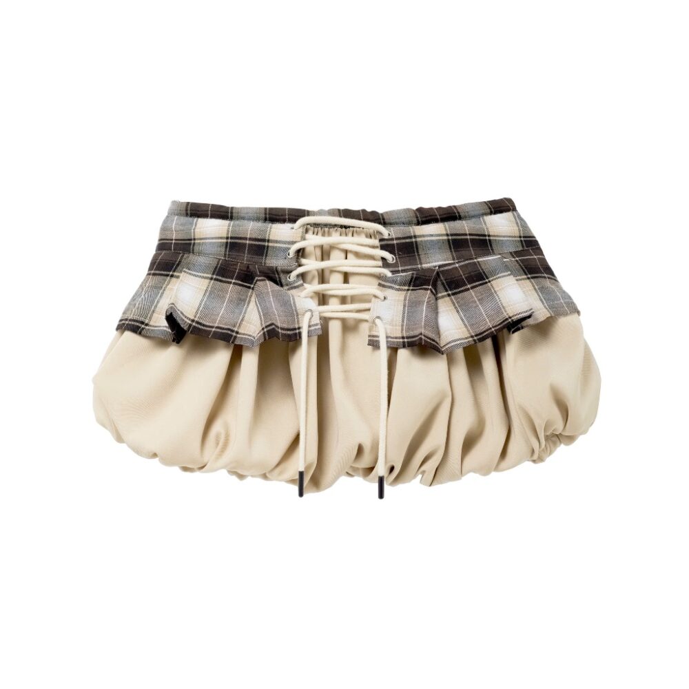 Chân Váy Bí Phối Xếp Ly | Chequer Bubble Mini Skirt