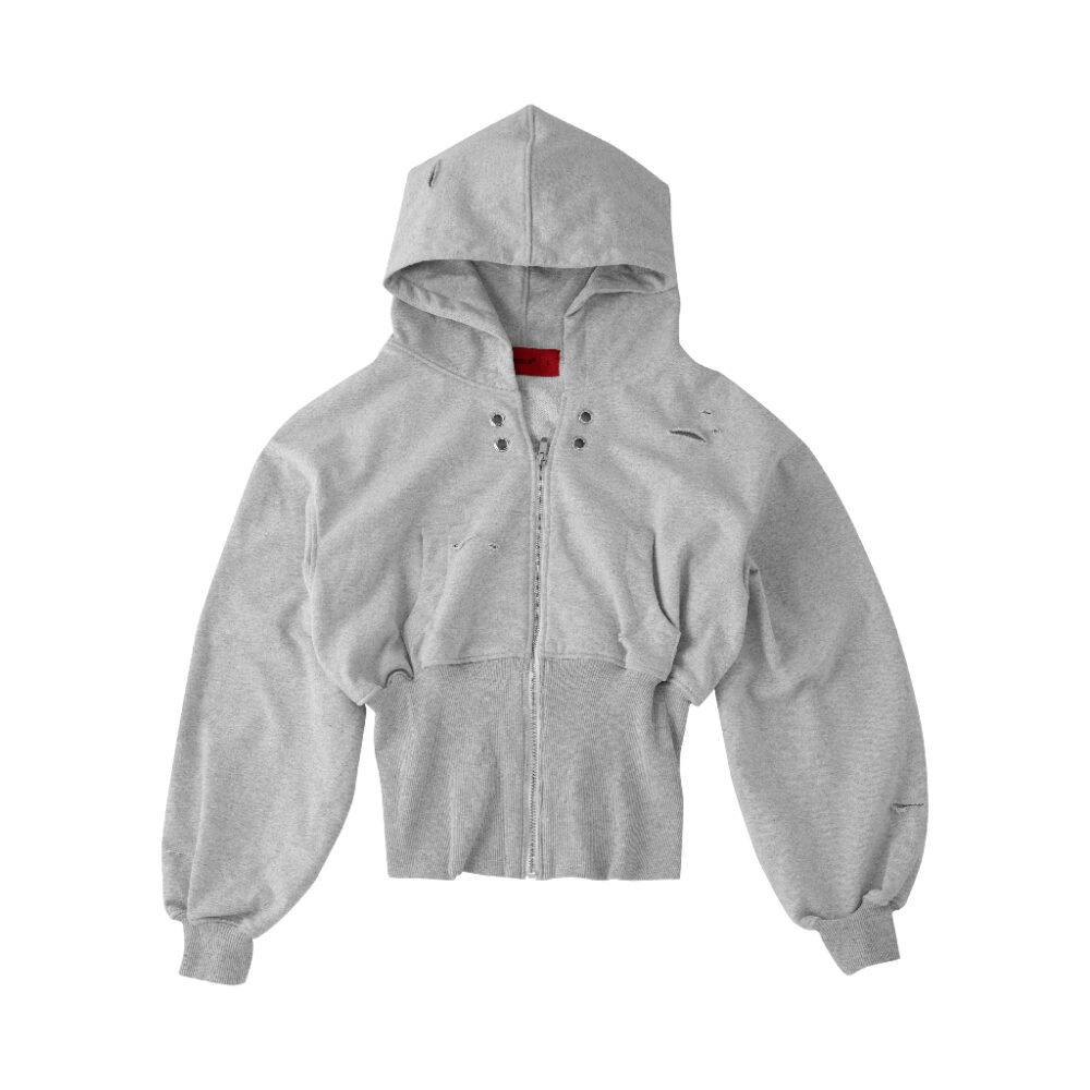 Áo khoác dây kéo unisex | Gash Cropped Hoodie Zip
