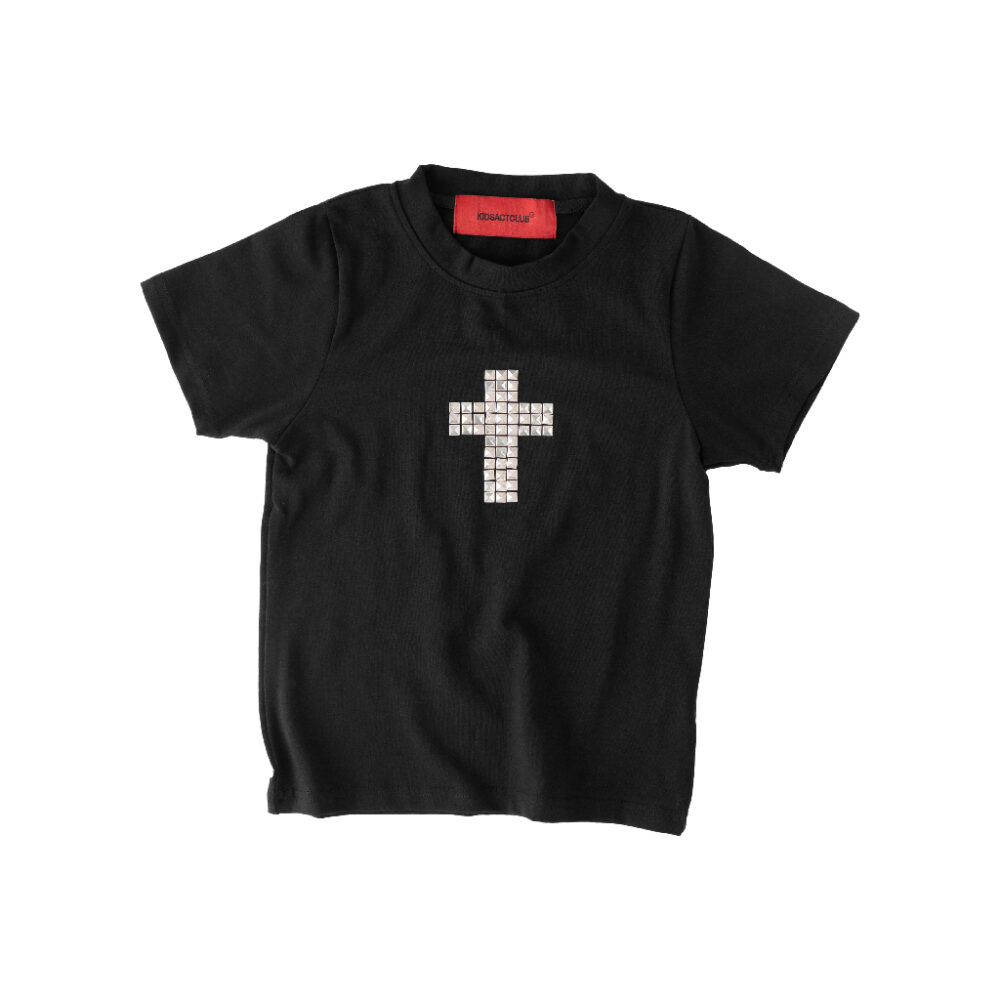 Áo thun ôm nữ baby tee | Cross Studded Baby Tee