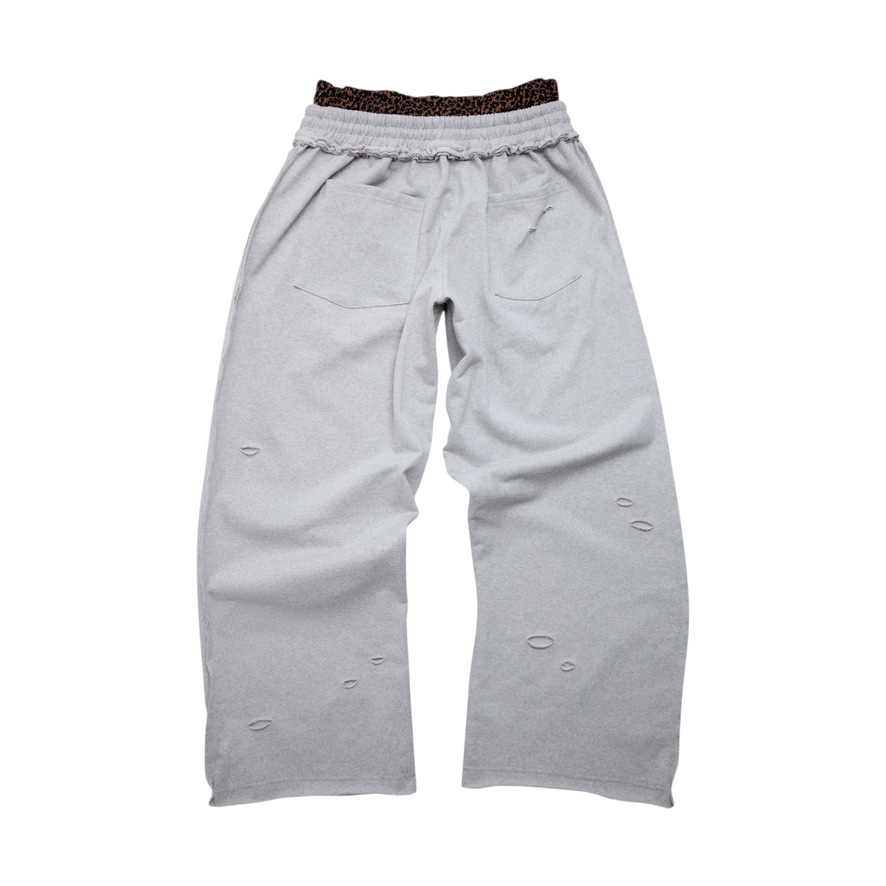 Alternative view of Quần thun 2 lưng ống rộng unisex | Leopard Double Waistband Sweatpants