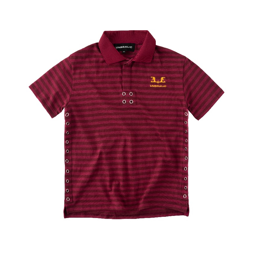Áo polo sọc unisex | UMBL PINK STRIPED POLO