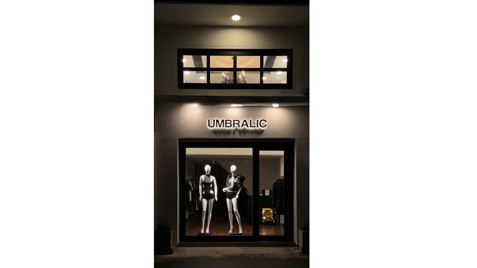 STORE 1 Umbralic showroom storefront at night