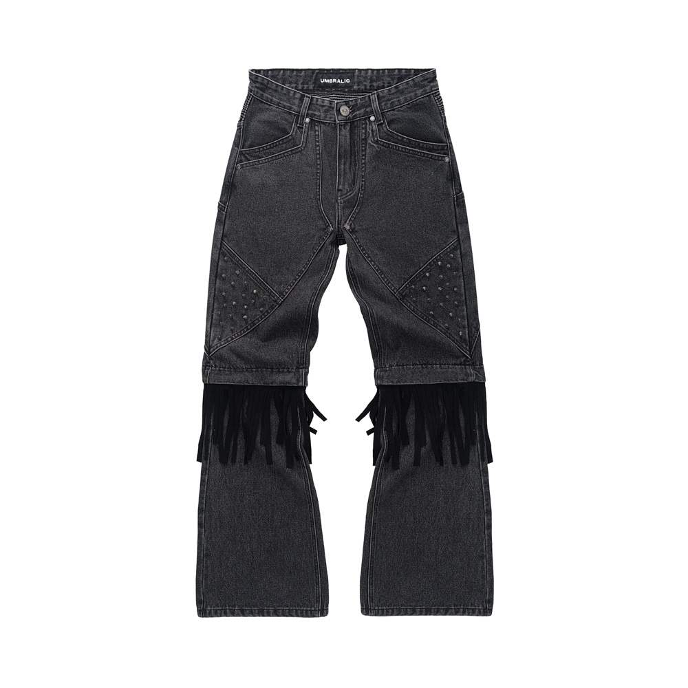 Quần jeans phối da đinh tán | UMBL COWBOY JEANS
